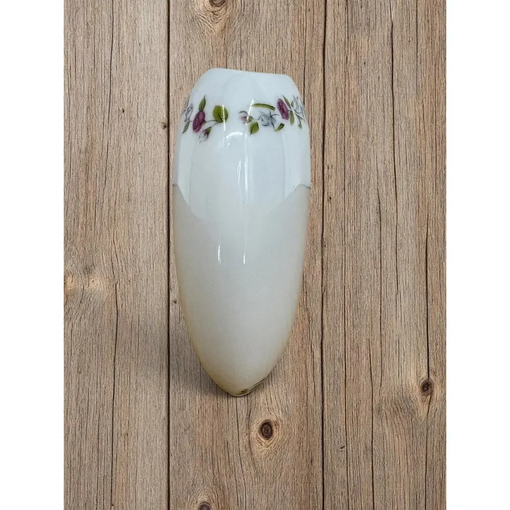 VTG Otagiri Rose Bouquet floral porcelain petite vase pink red white cottagecore